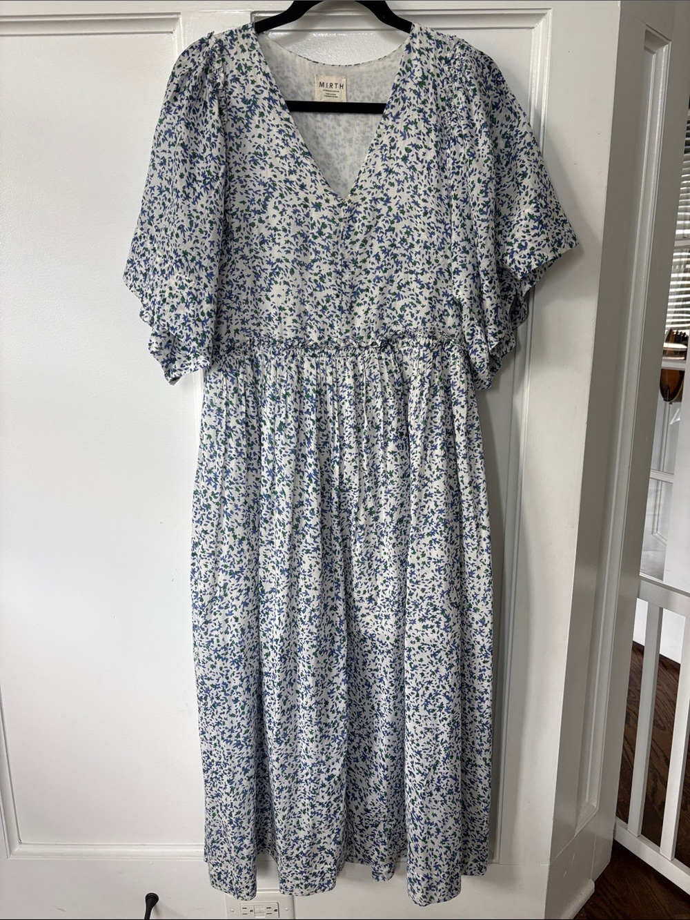 Mirth Blue Floral V-Neck Maxi Dress